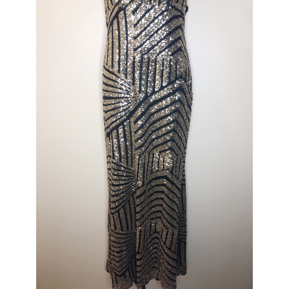 Gold and Black Sequin Gown - Picture 4 of 7